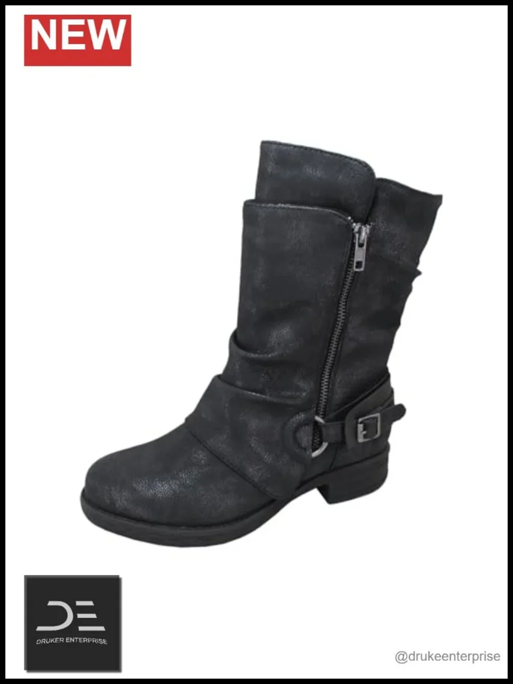 Jellypop Women's Mid-Calf Boot Synthetic Upper